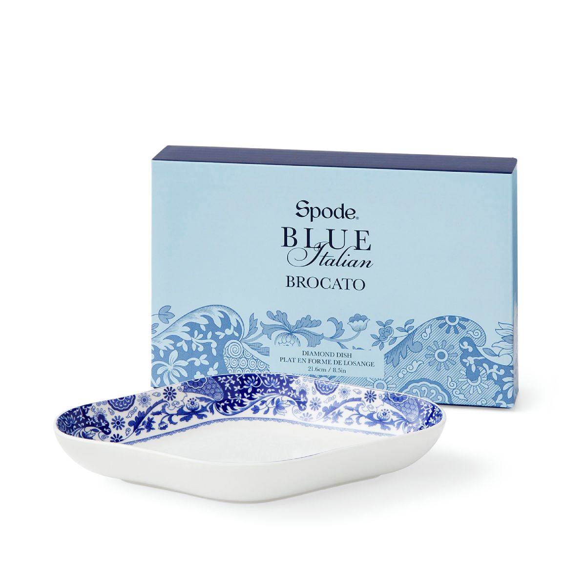 Blue Italian Brocato Diamond Dish  image number null